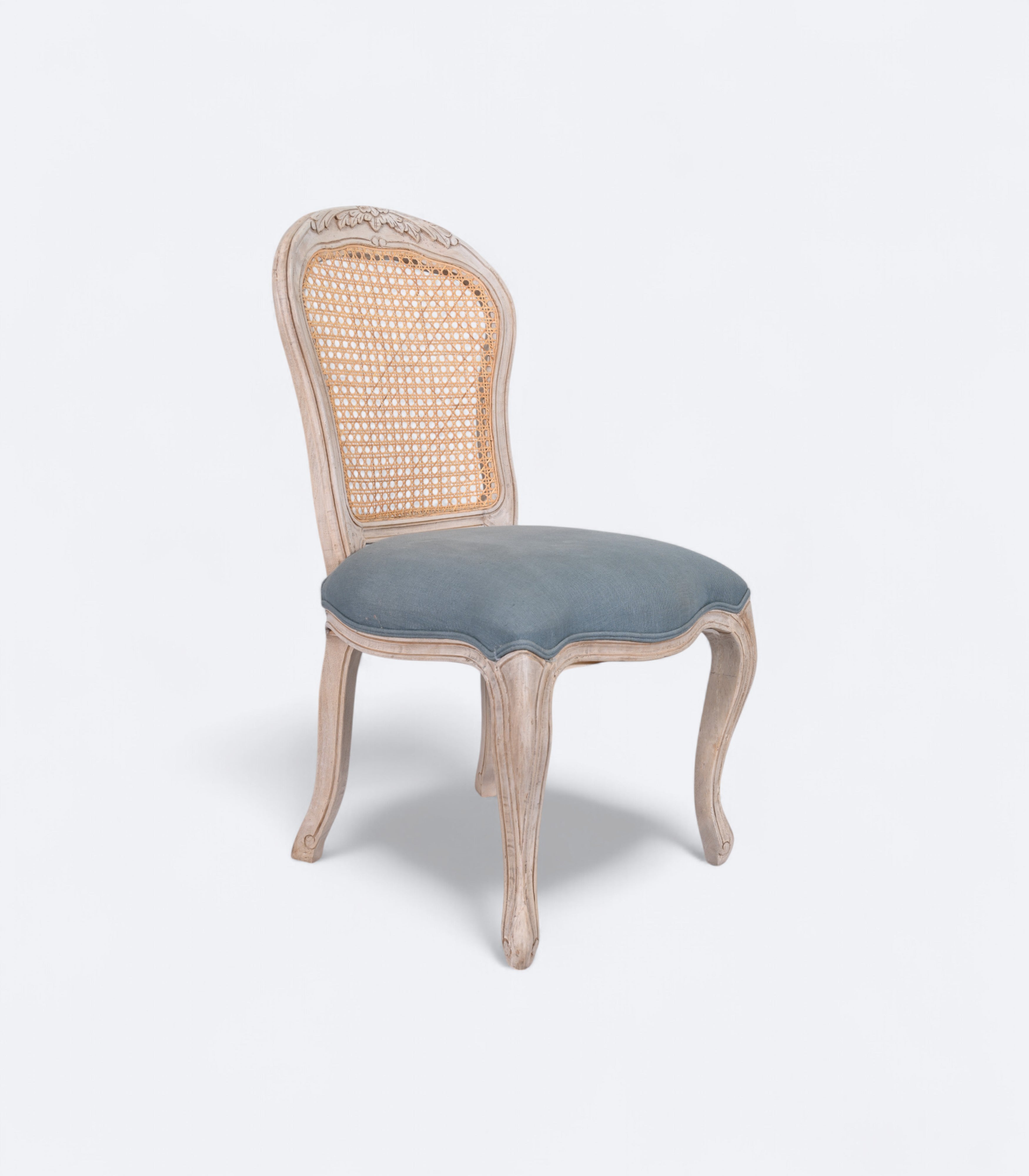 French Carved Cane Back Dining Chair